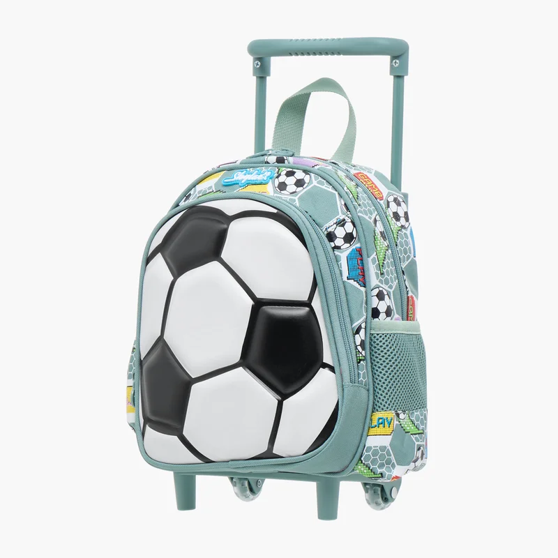 سكيلار Trolley Bag-Football-3D Effect-2 Cmprt- (Polyester) Light Blue \ 24X13X27